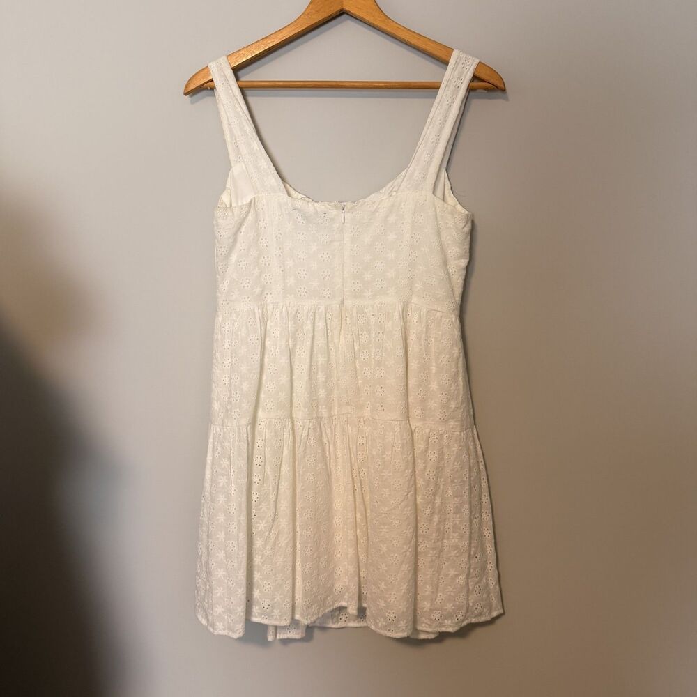 NWT Lulus Profound Sweetness White Eyelet Mini Dress Size Large Cotton - Picture 12 of 16